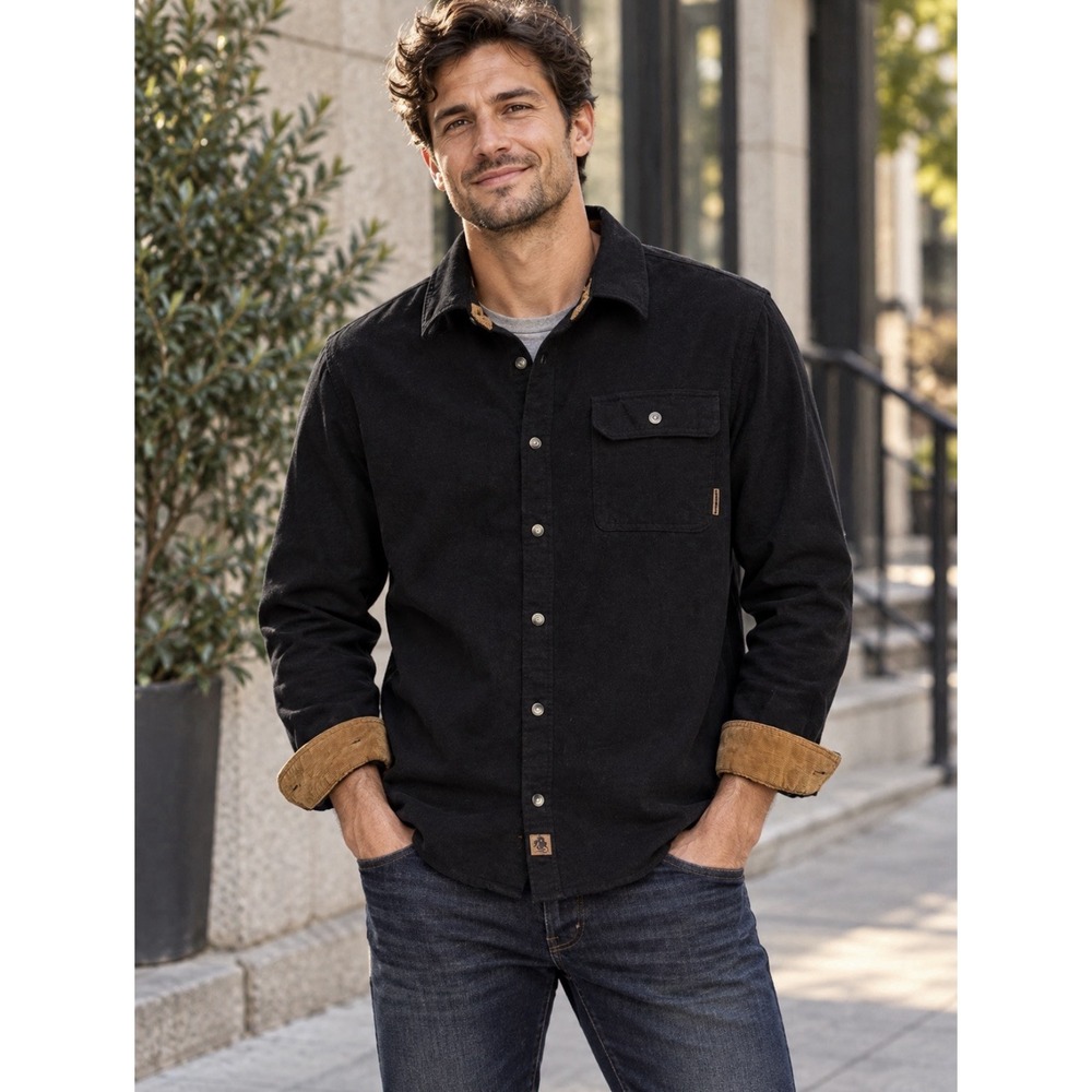 Legendary Whitetails Buck Camp Flannel Shirt Men's Large Solid Black Heather